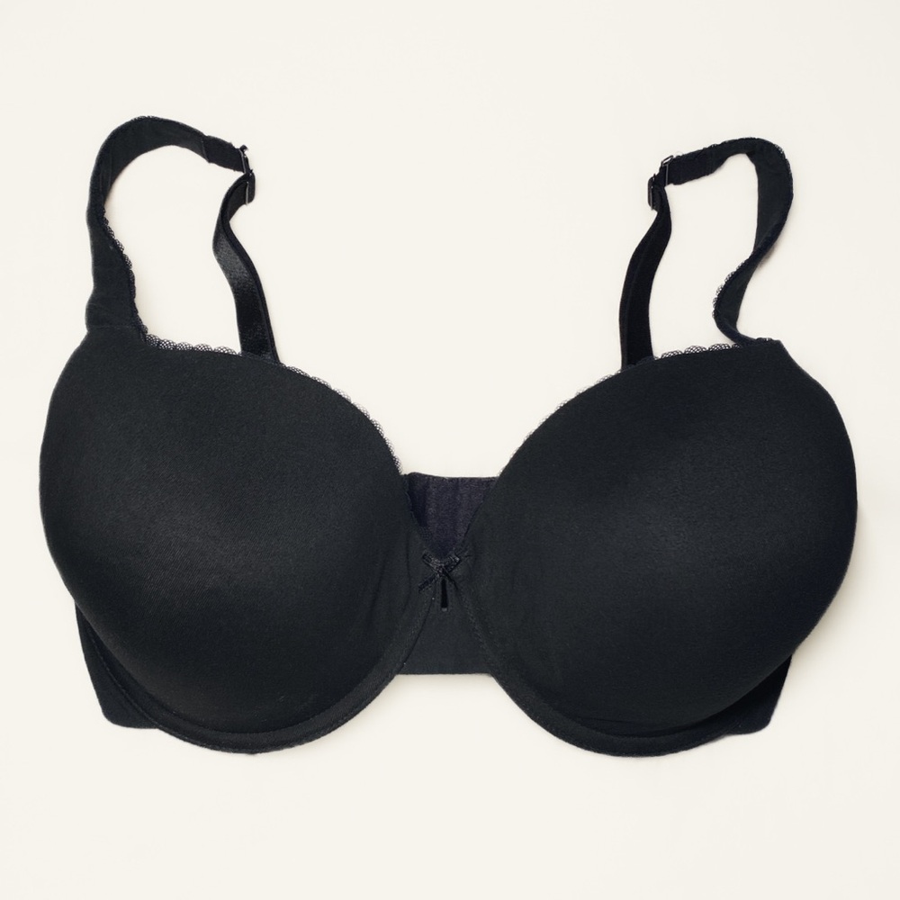 34G Paramour Sensational T-Shirt Bra Black Comfortable Underwire Foam Comfort